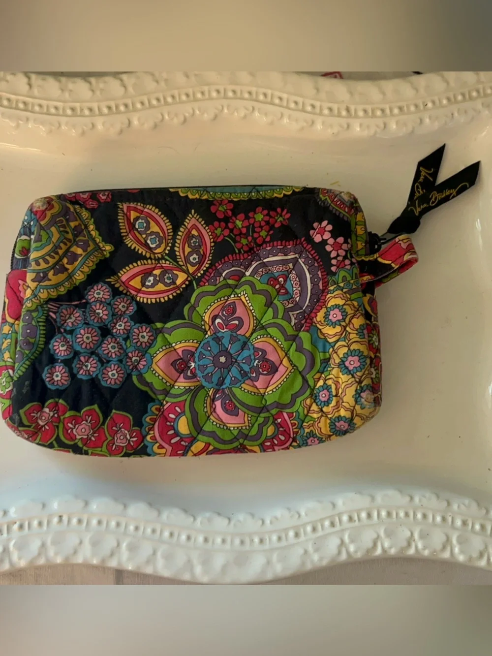 Vera Bradley cosmetic makeup bag in the retired Symphony in Hue pattern - Picture 5 of 5